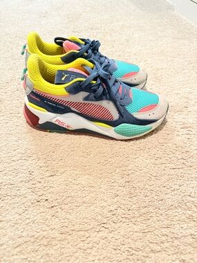 Puma men’s Teal, Yellow & Navy RS-X Sneakers